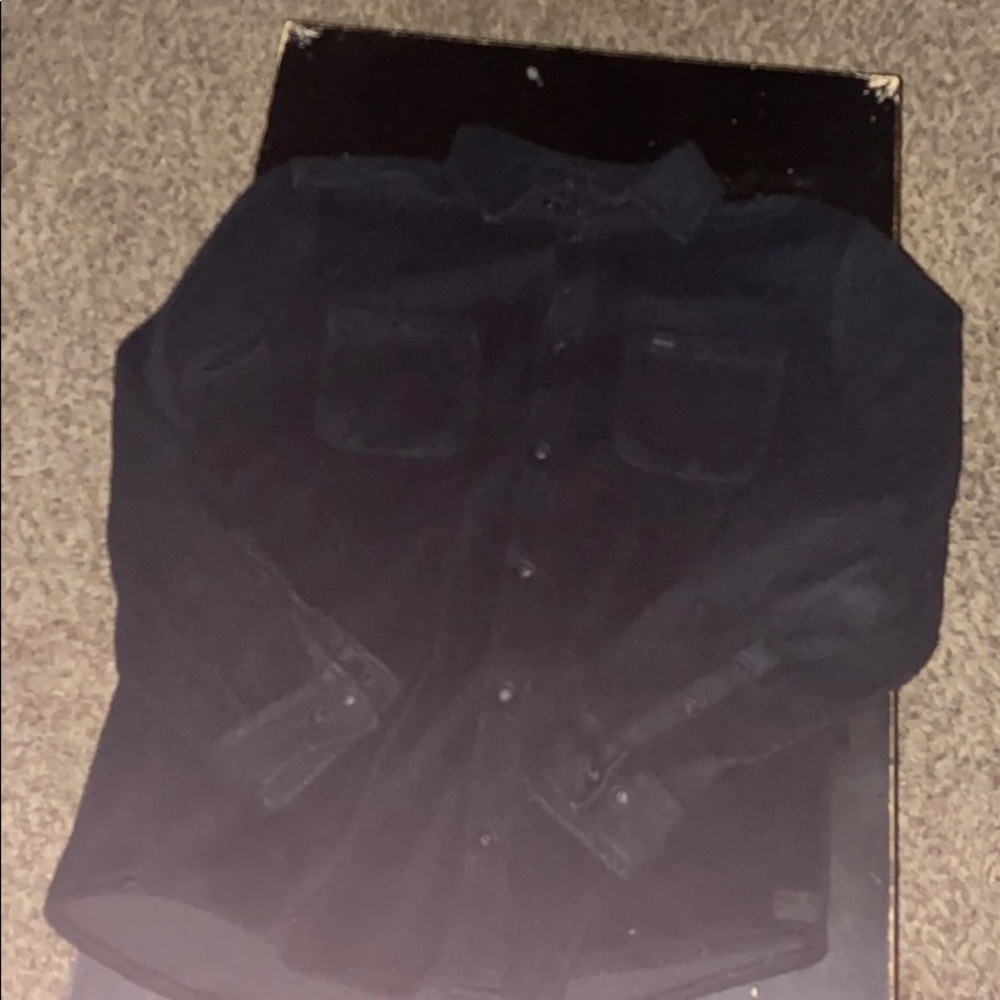 Black Soft Cloth Button up Jacket